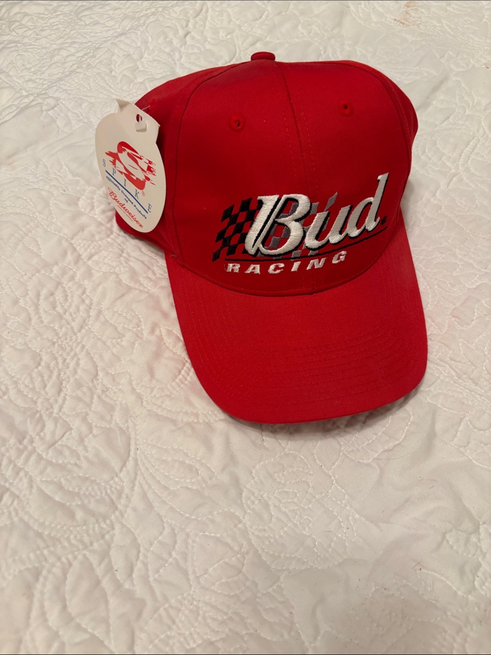 Budweiser Red Racing Cap with White and Black Embroidery